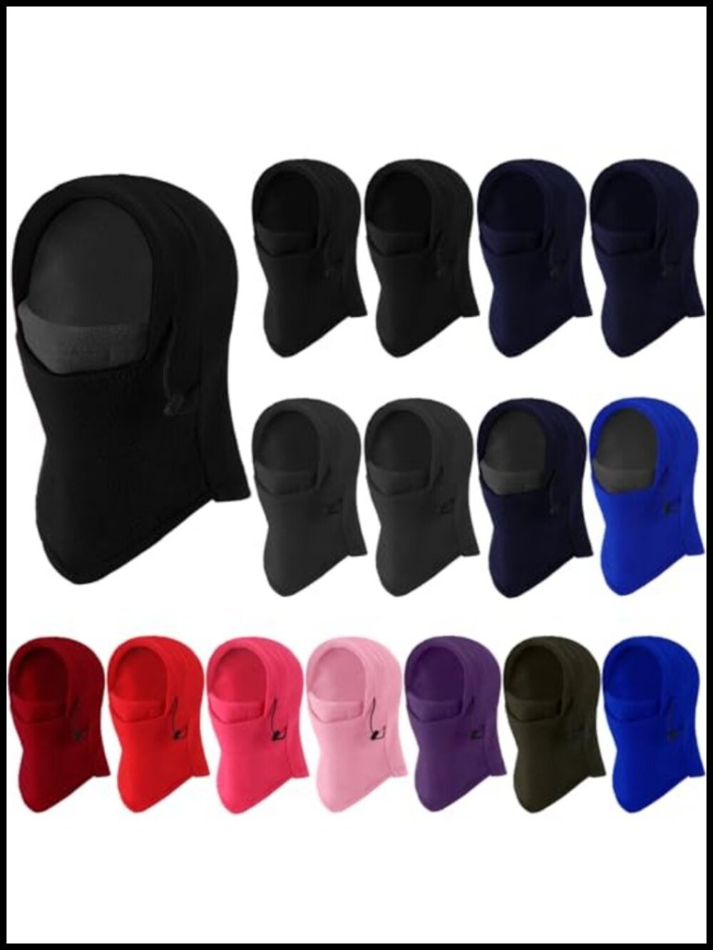 16 Pc Fleece Balaclava Ski Masks Adjustable Windproof Winter Face Cover